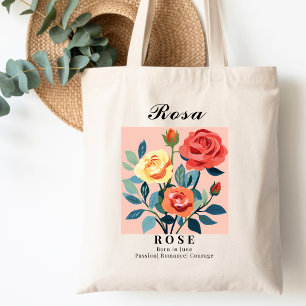 Tote Bag Fleurs de naissance de juin Rose Faveurs de douche