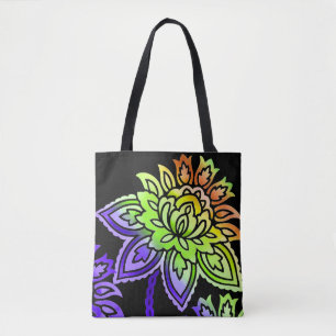Tote Bag Fleurs de néon