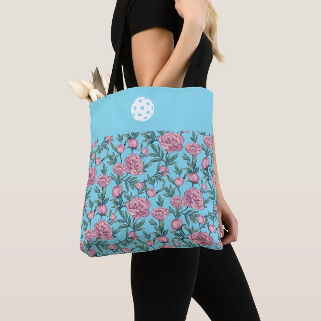 Tote Bag Fleurs de pivoine fourre-tout (De près)
