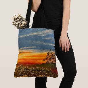 Tote Bag Fleurs de printemps au coucher du soleil, par Gary