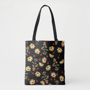 Tote Bag Fleurs de soleil d'automne : Harmonie rouge-orange