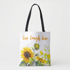 Tote Bag Fleurs de soleil de couleur blanche