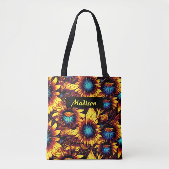 Tote Bag Fleurs de soleil lumineuses (Devant)