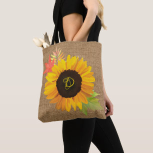 Tote Bag Fleurs de soleil rustiques et feuilles d'automne c