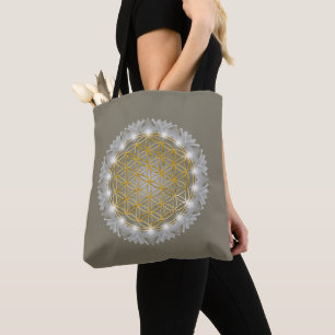 Tote Bag FLEURS DE VIE - Géométrie Sacrée Lumière 1