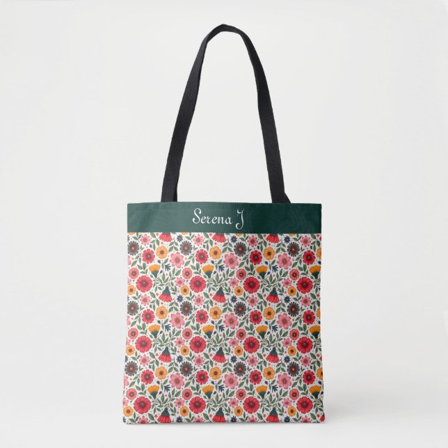 Tote Bag Fleurs d'été lumineuses (Devant)