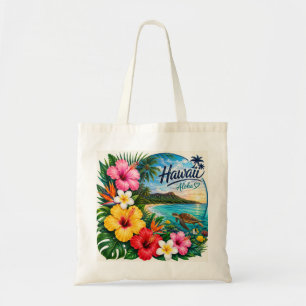 Tote Bag Fleurs d'Hawaii