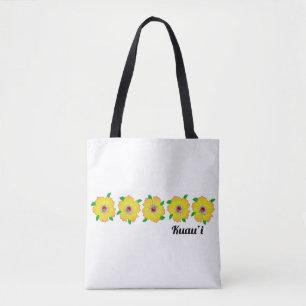 Tote Bag Fleurs d'Hibiscus hawaïens Kauai Hawaii