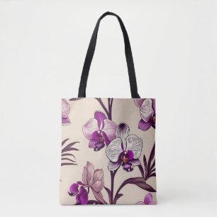 Tote Bag Fleurs d'orchidées violettes