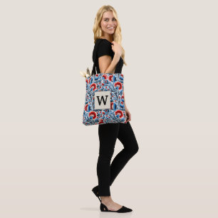 Tote Bag Fleurs Élégantes avec Initiale de Demoiselle d'Hon