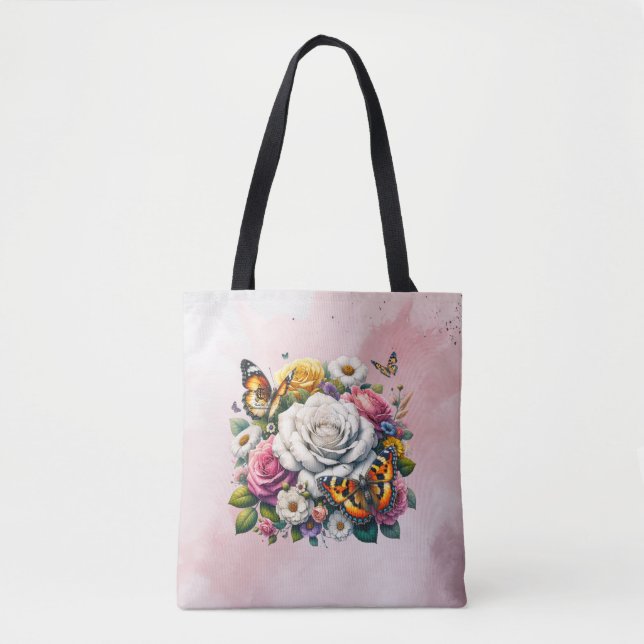TOTE BAG FLEURS ET BOUTEILLES (Devant)
