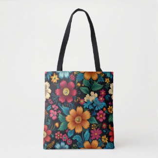 TOTE BAG FLEURS ET FEUILLAGES