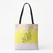 Fleurs et papillons : Monogramme jaune - M