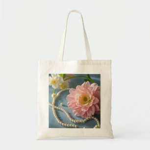 Tote Bag Fleurs et perles élégantes