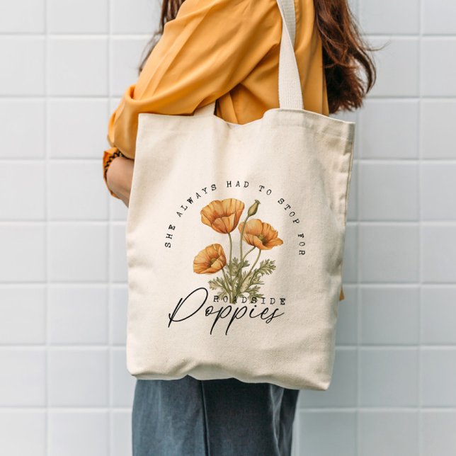 Tote Bag Fleurs Fleurs sauvages rétro de pavot jaune (Créateur téléchargé)