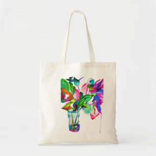 Tote Bag Fleurs florales modernes colorées aquarelle