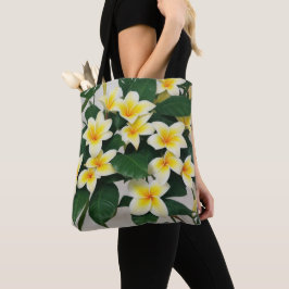 Tote Bag Fleurs Frangipani blanches