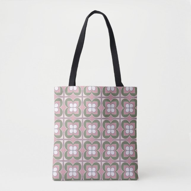 Tote Bag Fleurs géométriques (Devant)