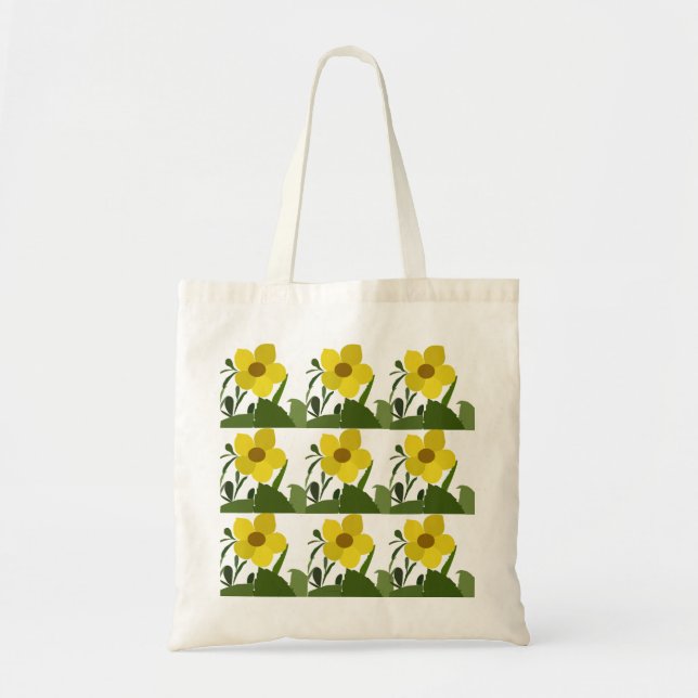 Tote Bag Fleurs Jaunes Élégant Floral (Devant)