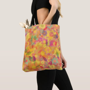 Tote Bag Fleurs Jaunes Jaunes Oranges Florales Abstrait str