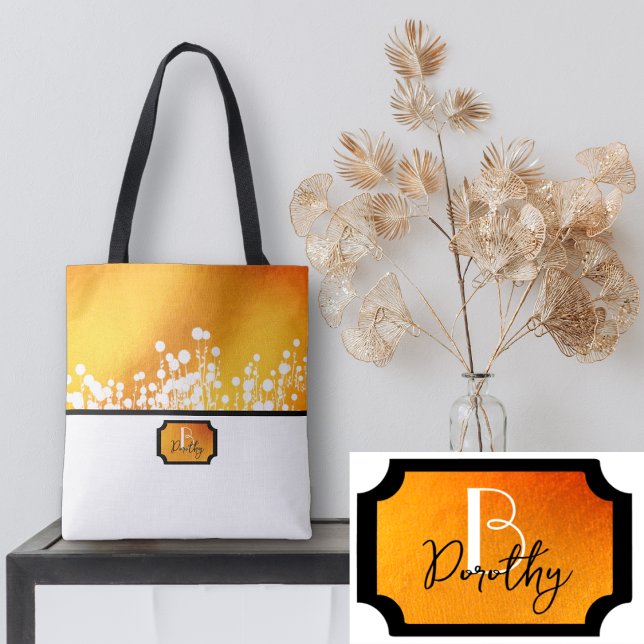 Tote Bag Fleurs magiques jaunes (Créateur téléchargé)