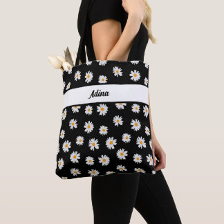 Tote Bag Fleurs marguerites chic motif sur arrière - plan n