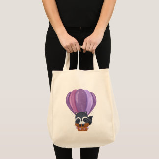Tote Bag Fleurs Mignonnes Bébé Raton Laveur Dessin Animé