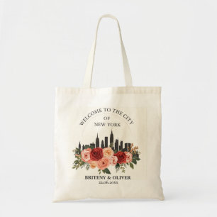Tote Bag Fleurs New York ville Skyline destination Mariage