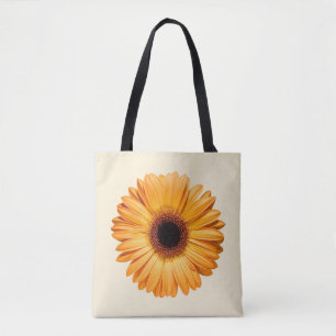 Tote Bag Fleurs Orange Gerbera
