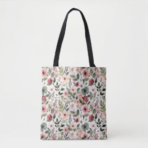 Tote Bag Fleurs peintes à la main dans l'élégance moderne d
