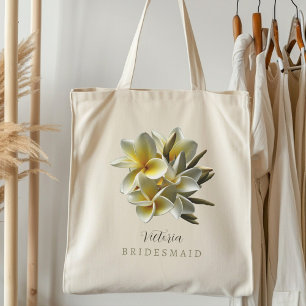 Tote Bag Fleurs Plumeria Cadeau personnalisé de la fête nup