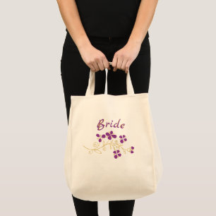 Tote Bag Fleurs pourpres Pour Mariée
