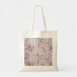 Tote Bag Fleurs roses élégantes turquoises romantiques de