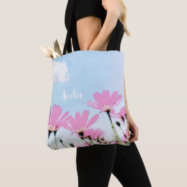 Tote Bag Fleurs roses Floral Maman Nom Fête des Mères