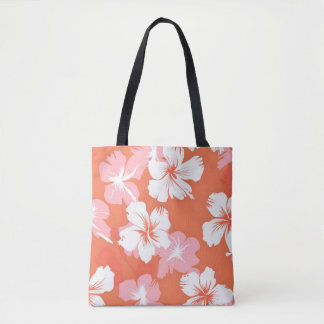 Tote Bag Fleurs roses tropicales