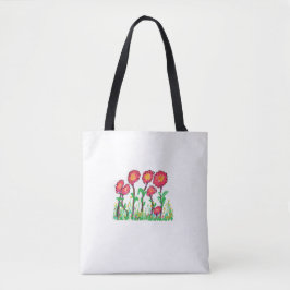 Tote Bag Fleurs rouges