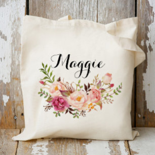 Tote Bag Fleurs rustiques Demoiselles d'honneur Personnalis