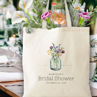 Tote Bag Fleurs sauvages à l'aquarelle Linceul Bohème Enter