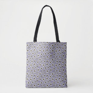Tote Bag Fleurs sauvages bohèmes sur fond de lavande
