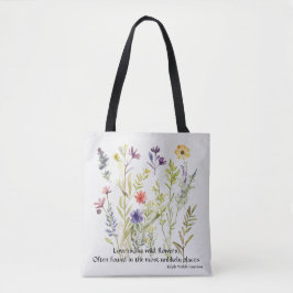 Tote Bag Fleurs sauvages citation modifiable par Ralph Wald