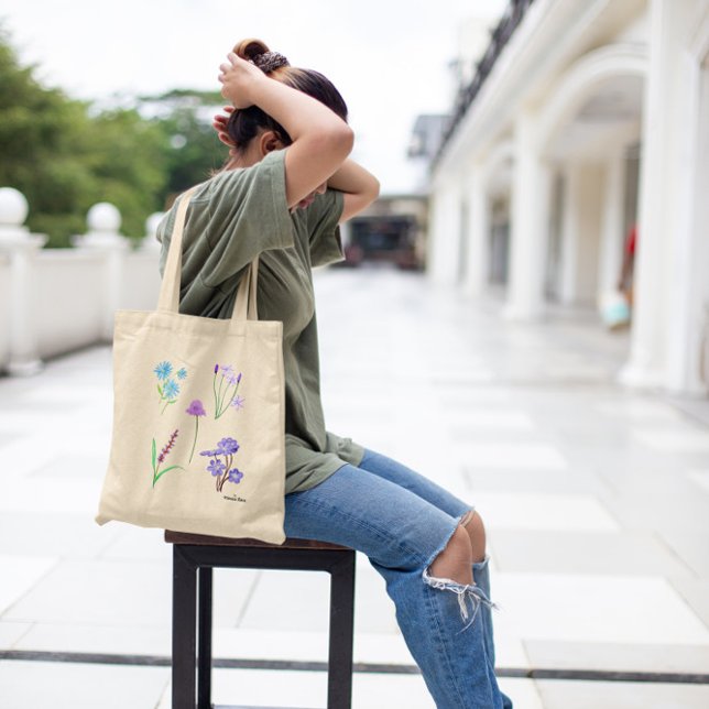 Tote Bag Fleurs sauvages délicats en aquarelle. (Créateur téléchargé)