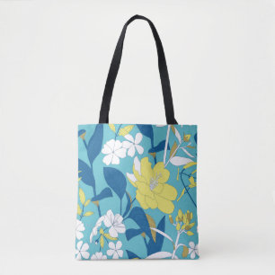 Tote Bag Fleurs sauvages sans couture motif sur arrière - p