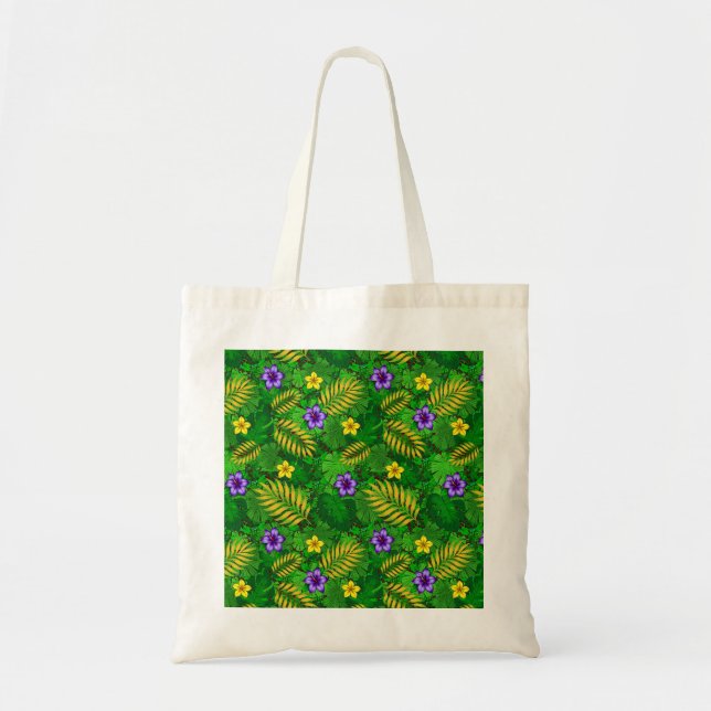 Tote Bag fleurs tropicales (Devant)