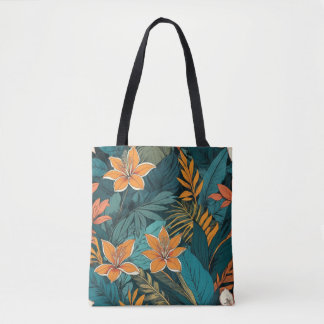 Tote Bag Fleurs Tropicales Exotiques
