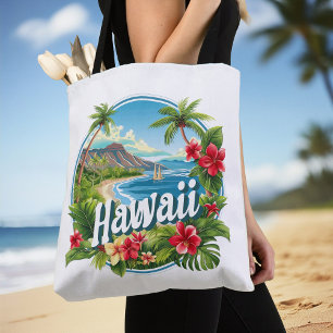 Tote Bag Fleurs tropicales Hawaii Beach Mountains Travel Ar