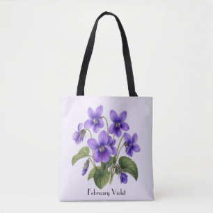 Tote Bag Fleurs violettes de février