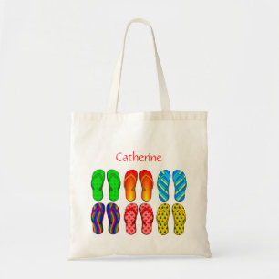 Tote Bag Flip flops Summer Beach Striz Option personnalisée