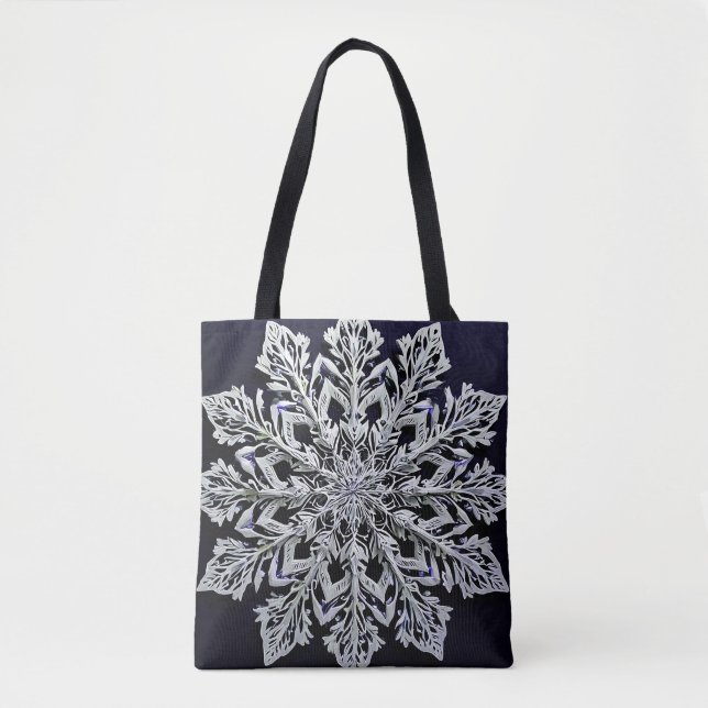 Tote Bag Flocon de neige 3d (Devant)