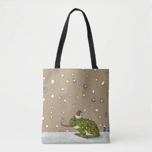 Tote Bag Flocon de neige contagieux de grenouille mignonne
