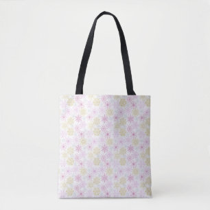 Tote Bag Flocon de neige rose étincelant